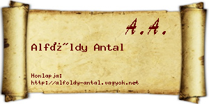 Alföldy Antal névjegykártya